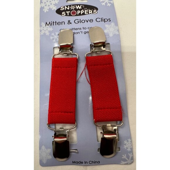 Snow Stoppers Mitten & Glove Clips Red - Picture 2 of 3